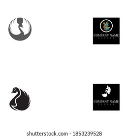 Set goose icon. flat illustration isolated sign symbol