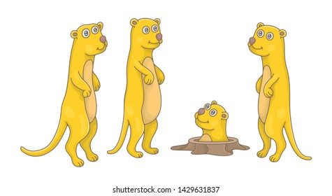 Set of Gophers. isolated on white background