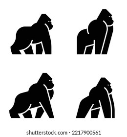 Set of Gorilla, Gorilla Logo. Icon design. Template elements