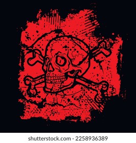 set gothic sign with skull, grunge vintage design t shirts