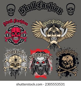 set, gótica señal con cráneo, camisetas de diseño vintage granuja
