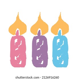 A set of gouache candles