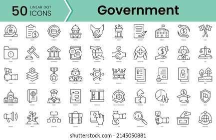 Set of government icons. Line art style icons bundle. vector illustration