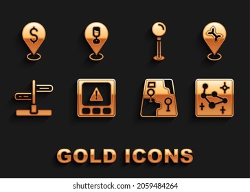 Set Gps device error, Car service, Great Bear constellation, City map navigation, Road traffic sign, Push pin, Cash location and Alcohol beer bar icon. Vector