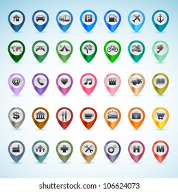 Set of GPS icons