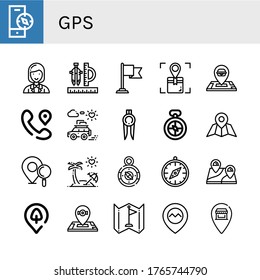 Set of gps icons. Such as Compass, Coordinator, Destination, Location, Honeymoon, Marker, Navigator, Location pin, Park location, Flag, Gps, Pin , gps icons