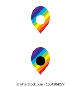 a set of GPS pin icons