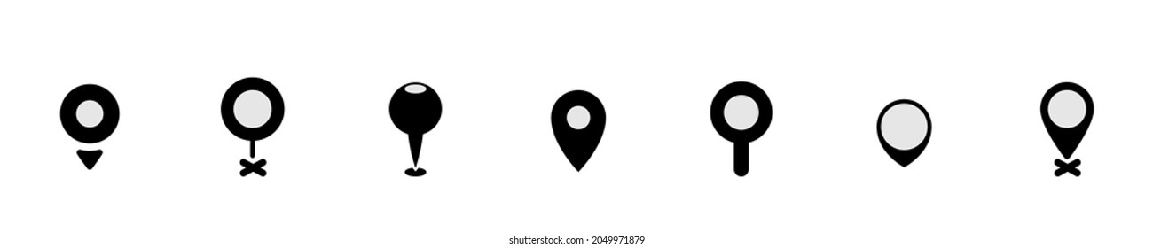 Set of GPS pins illustration