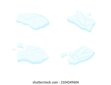 set of gracier and iceland plate vector isolated on white background ep03
