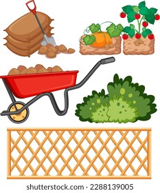 Conjunto de ilustraciones de elementos de gradación