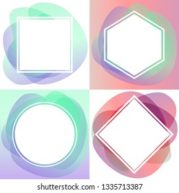 Set gradient abstract backgrounds, place for your text, banner, template, vector illustration.