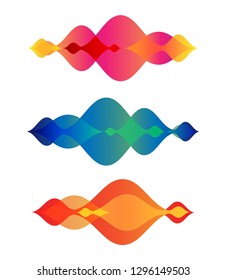 Set of Gradient abstract banners with flowing liquid waves. Template for the design of a logo, flyer or presentation. 