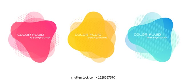 Set of Gradient abstract banners with flowing liquid shapes. Isolated dynamical art form. Template for the design of a logo, flyer or presentation. variety modern liquid fluid elements. Vector 