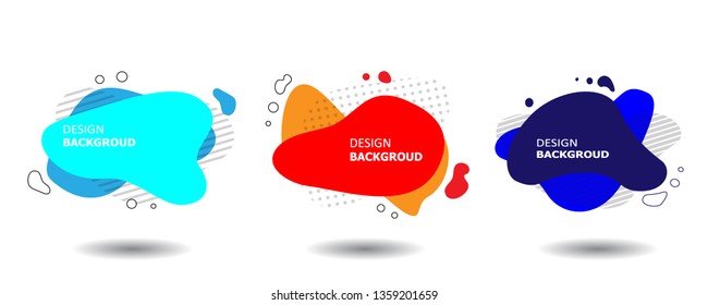 Set of Gradient abstract banners with flowing liquid shapes. Flat geometric liquid form with various colors. Template for the design of a logo, flyer or presentation. EPS 10