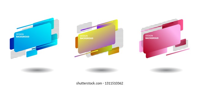 Set of Gradient abstract banners with Geometric shapes. Template for the design of a logo, flyer or presentation.