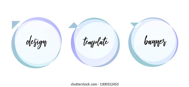 Set of Gradient abstract banners. Template for the design of a logo, flyer or presentation. Geometric trendy elements for minimal banner, logo, social post.
