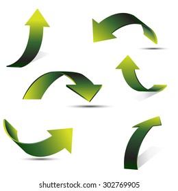 Set of gradient arrow stickers