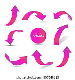 Set of gradient arrow stickers