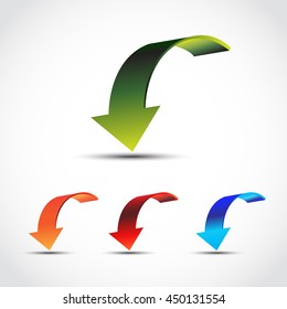 Set of gradient arrows stickers