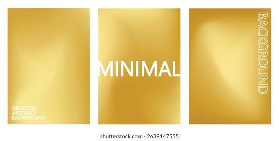 Set of gradient background. Golden design abstract social media post seamless pattern vector illustration.