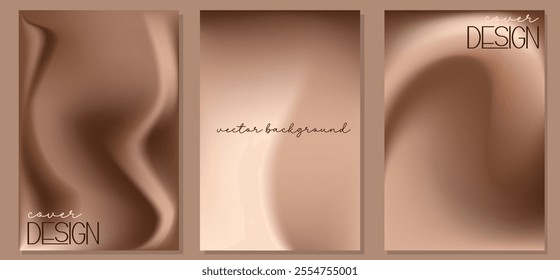 Set of gradient background in mocha mousse colors. Color of the Year concept. Great for creative needs, design concepts, wallpapers, web. Blurred background