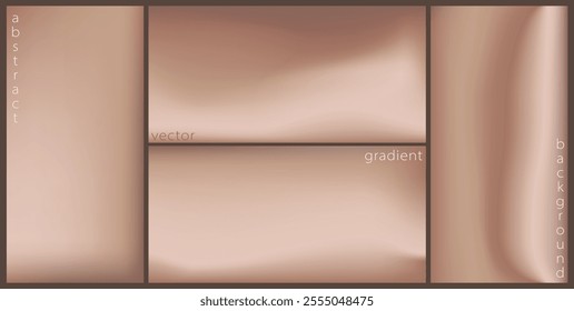 Set of gradient background in mocha mousse colors. Color of the Year concept. Great for creative needs, design concepts, wallpapers, web. Blurred background