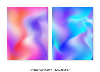 Set of gradient backgrounds with abstract waves. For covers, wallpapers, branding, social media and other projects. For web and print. You can use a grainy texture for each of the backgrounds.