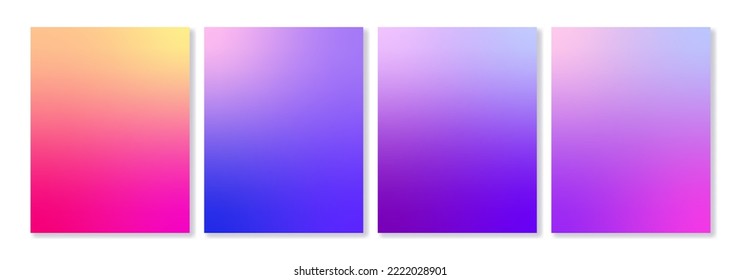 Conjunto de fondos degradados en colores azul, rosa y violeta con transiciones suaves. Para portadas, fondos de pantalla, marca, publicidad, medios sociales y otros proyectos de alta calidad. Para web e impresión.