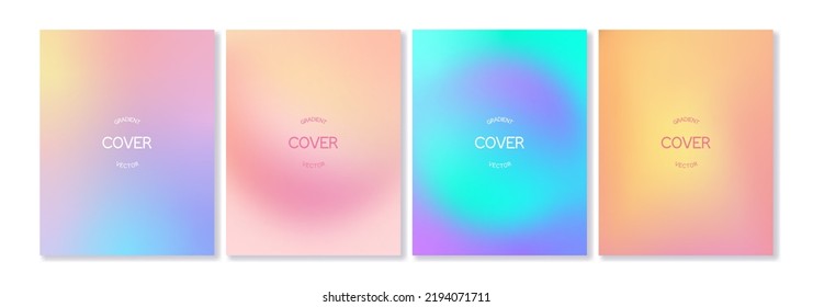 Set of gradient backgrounds in bright colors. For brochures, booklets, banners, posters, magazines, branding, social media and other projects. For web and print.