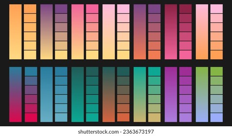 A set of gradient backgrounds and composite elements. Collection of flowers for creativity, design, artists, designers and illustrators