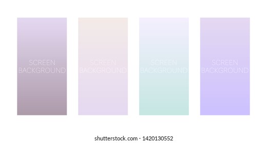 set of gradient backgrounds for device screen vector