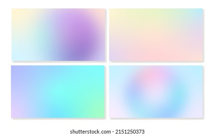 Set of gradient backgrounds in pastel colors for web projects. Can be used as mobile wallpaper