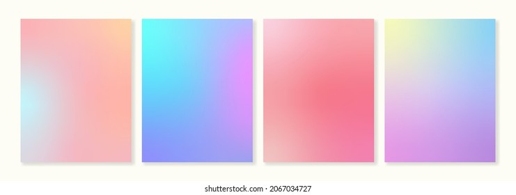 Set of gradient backgrounds with soft transitions. For covers, wallpapers, branding, social media and more. Vector, can be enlarged to any size and used for printing.