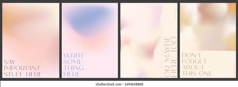 Set Gradient baugasm Poster and pastel colors flyer to fashion brands aesthetic   minimalist  Graphic vector and minimalistic gradients 