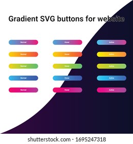 Set of gradient buttons for website and application. UI gradient buttons for web and app. Vector illustration. 