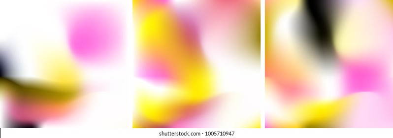 Set of gradient cards. Vector. Bright colors.