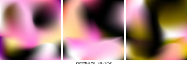 Set of gradient cards. Vector. Bright colors.