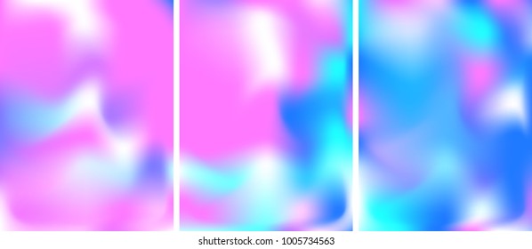Set of gradient cards. Vector. Bright colors