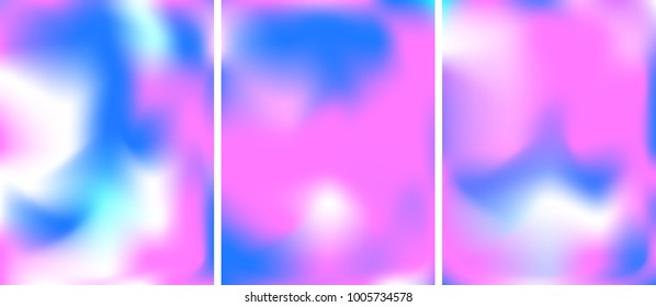 Set of gradient cards. Vector. Bright colors