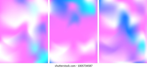 Set of gradient cards. Vector. Bright colors