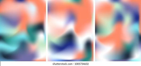 Set of gradient cards. Vector. Bright colors