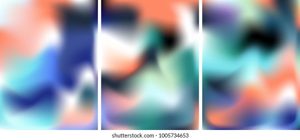 Set of gradient cards. Vector. Bright colors
