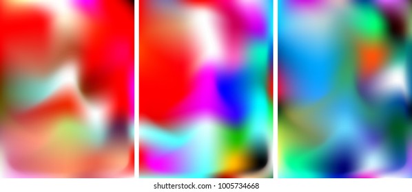 Set of gradient cards. Vector. Bright colors