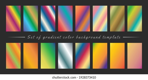 Set of gradient color combination background template. Social media story background template