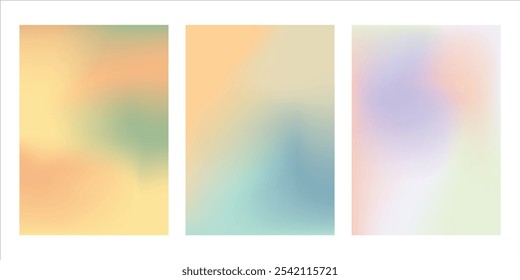 Set of gradient colorful background for template, poster, social media, decoration. Vector illustration