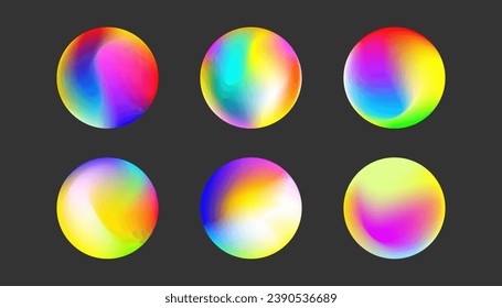  Set of gradient colorful spheres. Vector illustration