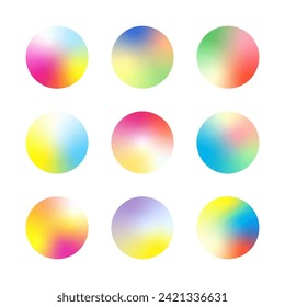 set of gradient colorful spheres. Vector illustration
