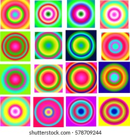 set of gradient colors with circle, colorful  with circle