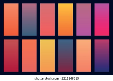 Set of gradient colors. Designs for free.