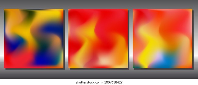 Set of gradient colors. Holographic background.